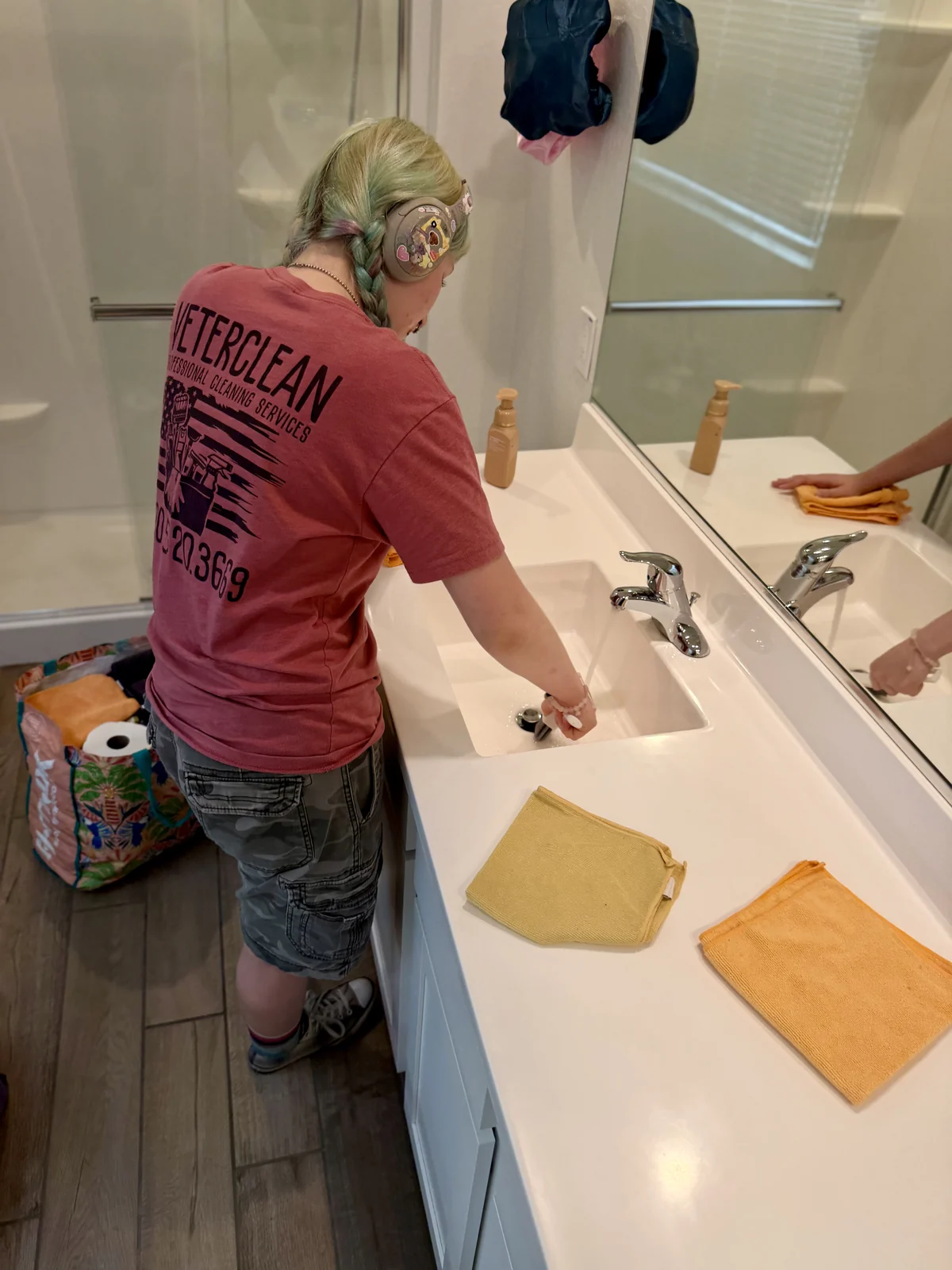 Specialty bathroom detail cleaning in a Chandler AZ home